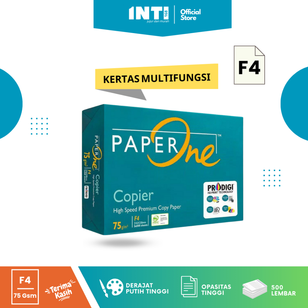 Jual Kertas Hvs Paperone F4 Folio 75gr Copier 1 Rim 500 Lembar Kertas