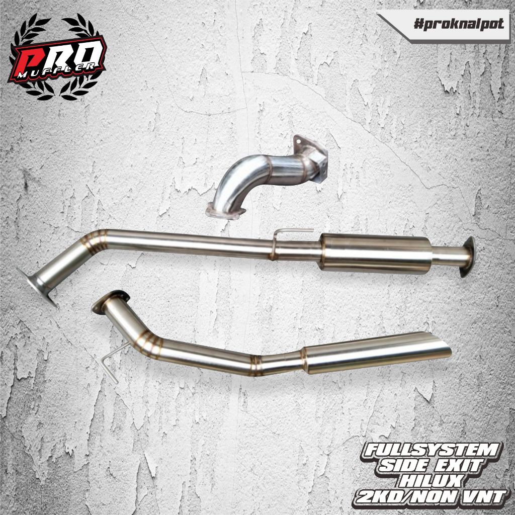 Jual Knalpot Fullsystem Side Exit Sambungan Frontpipe Hilux Revo