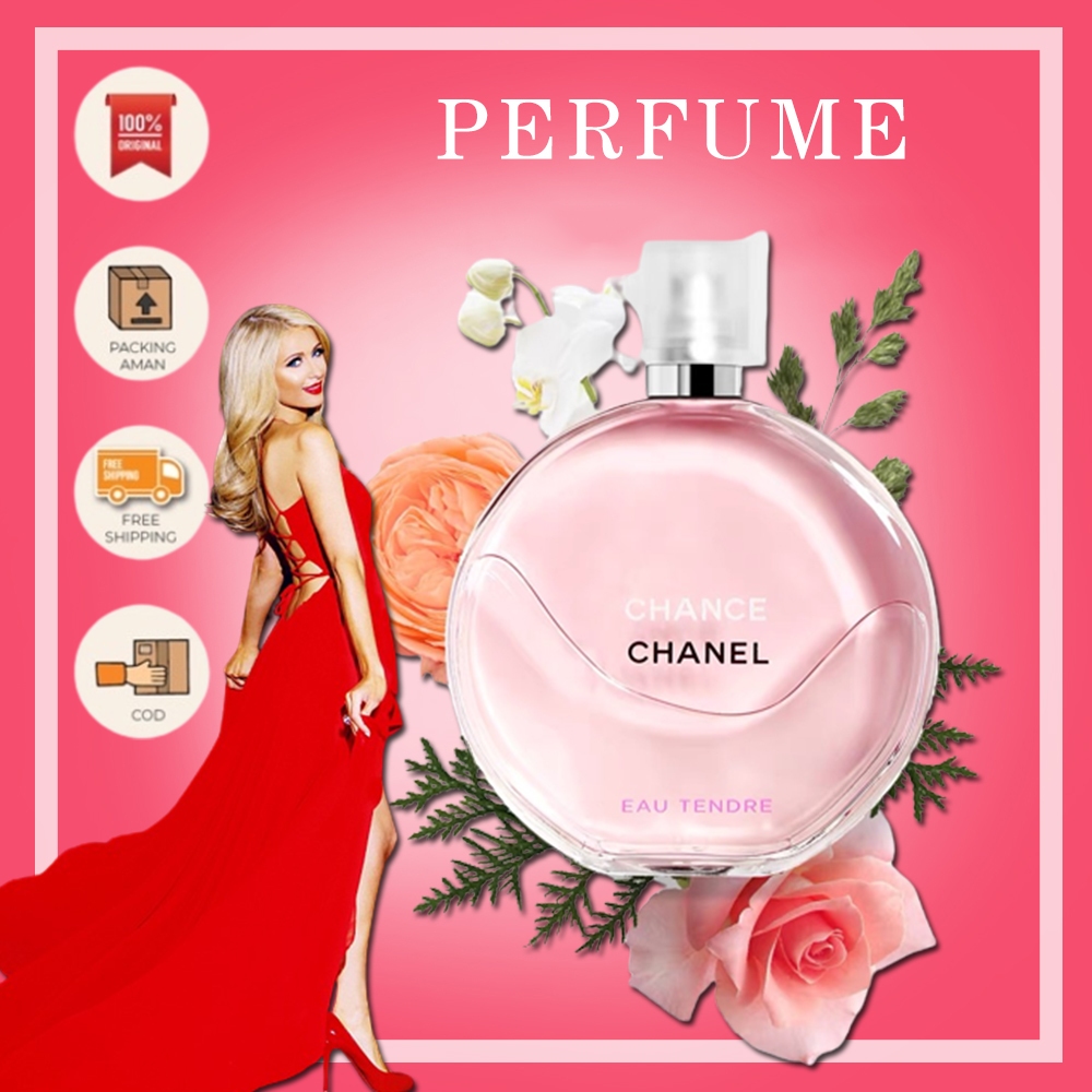 [100% Original] Parfum Chanel Chance EAU TENDRE 100ml Eau de Toilette  Perfume EDT Woman