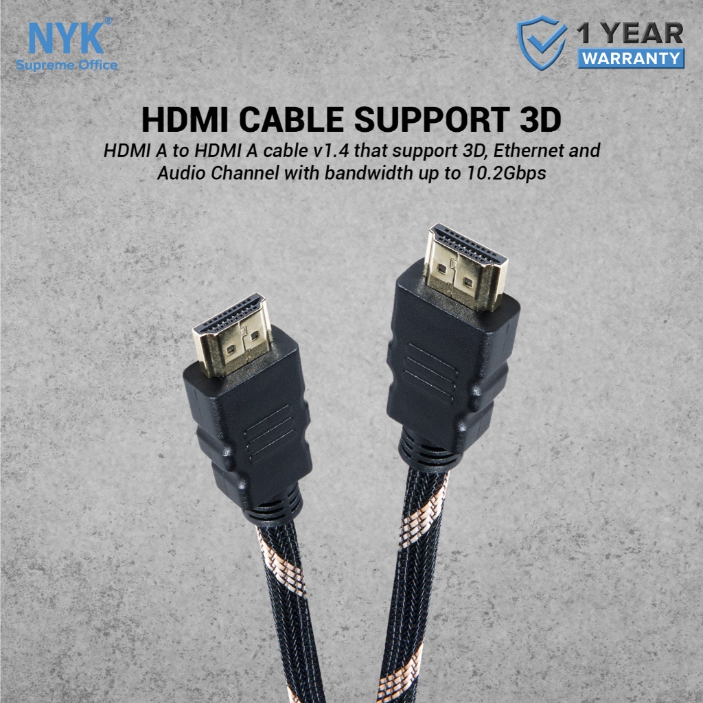 NYK Kabel HDMI 3D 19+1 Ethernet 1.5 Meter [BISA COD] Cable HDMI 8K HDMI KARET (4)