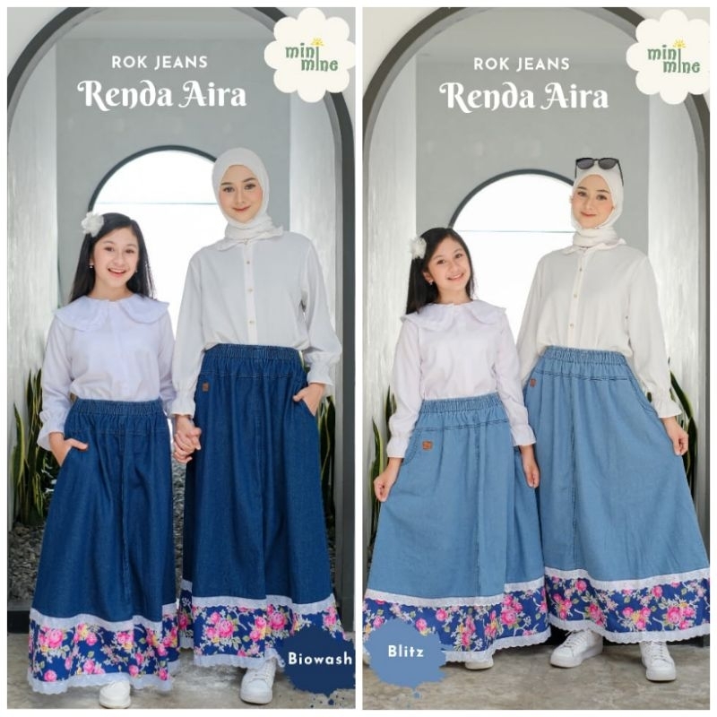 Jual ROK JEANS RENDA AIRA BY MINIMINE (rok saja) | Shopee Indonesia