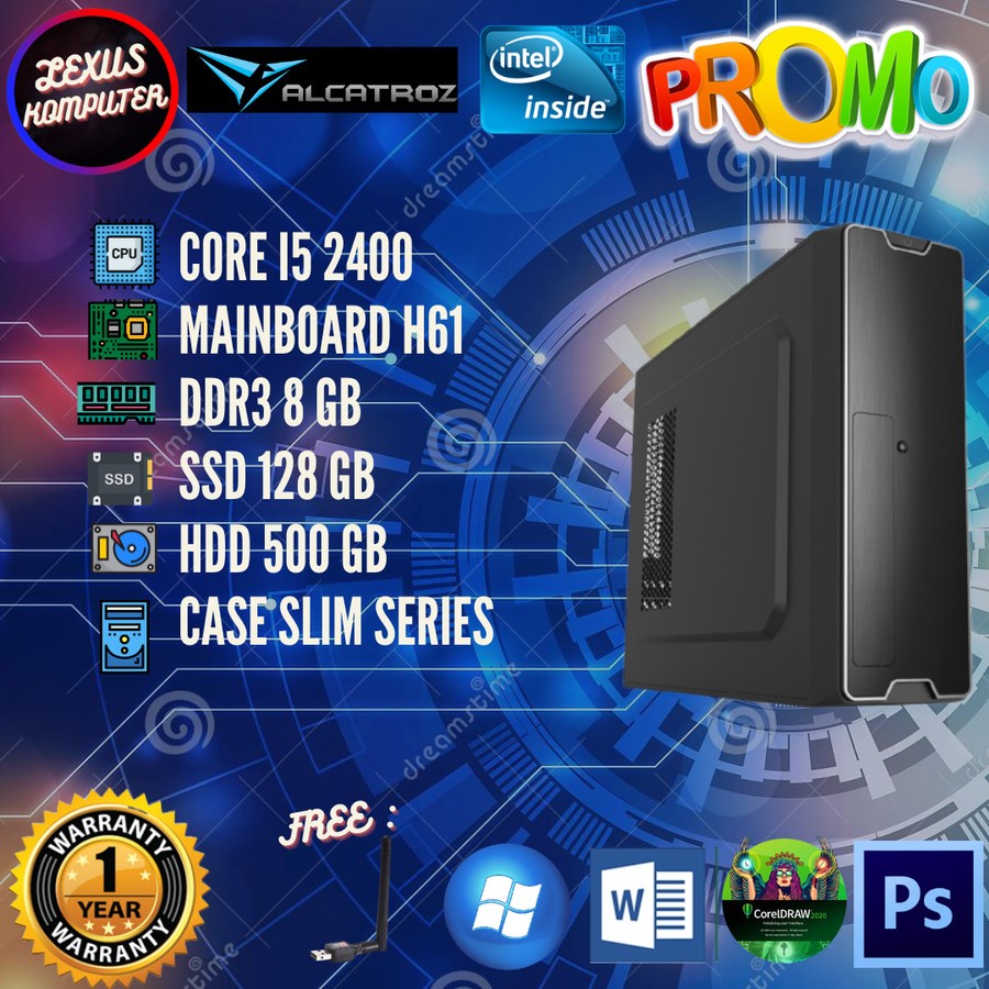 Jual PC Komputer Rakitan Office Kantor Core i5 2400 RAM 8GB Case Slim ...