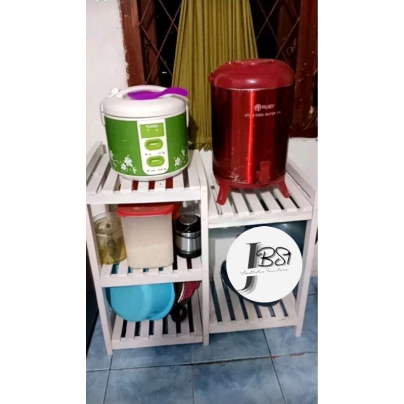 Jual RAK KAYU RICE COOKER, GALON, MULTIFUNGSI 5 SUSUN MURAH | Shopee ...