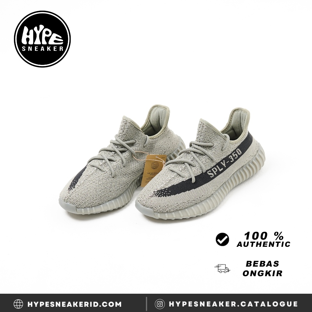 Sepatu ADIDAS YEEZY 350 V2 GRANITE GREY SNEAKER 100 ORIGINAL