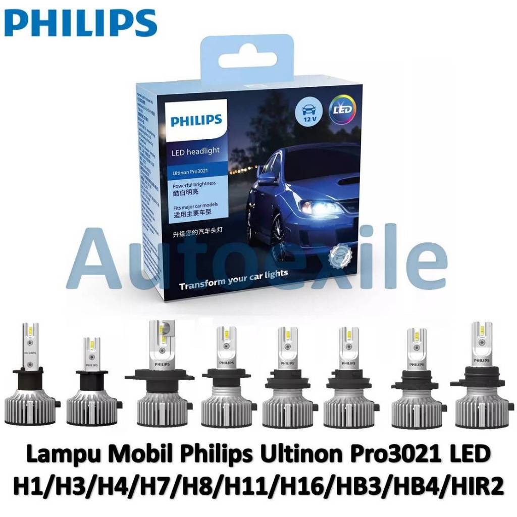 Jual Philips Ultinon Pro3021 LED H1 H3 H4 H7 H8 H11 H16 HB3 HB4 HIR2 Putih  Lampu Mobil 12V Truk 24V Pengganti Essential G2 LED HL FOG