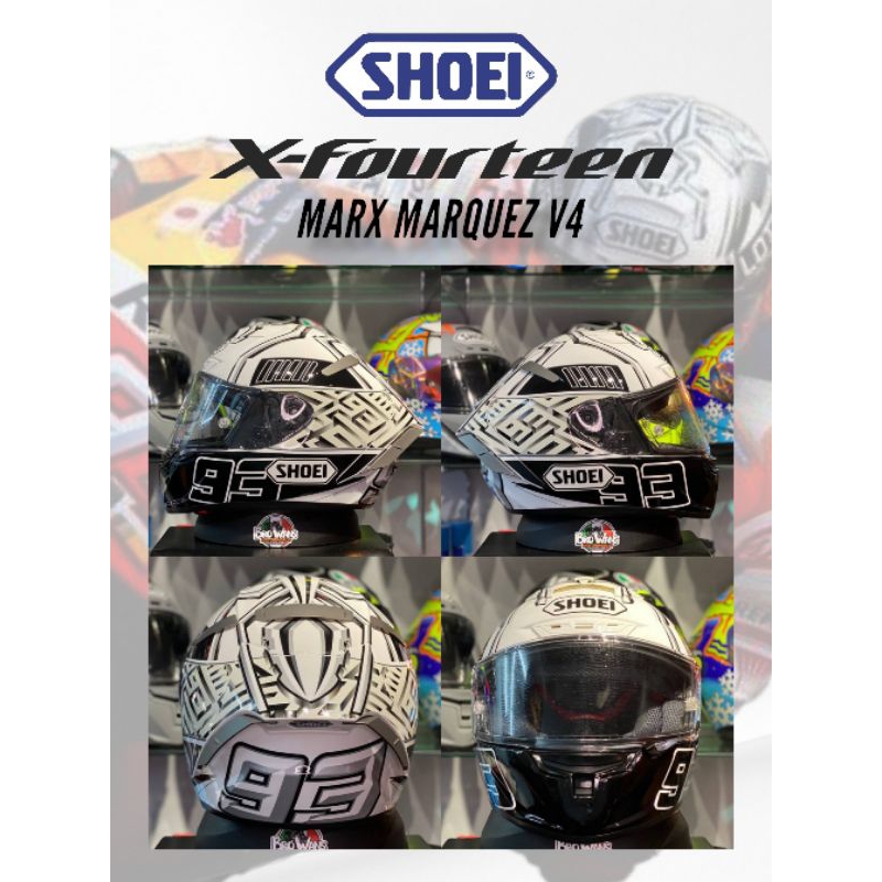 Jual Helm Motor Full Face Shoei X14 Marc Marquez White ANT Helm ...