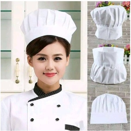Jual Topi Koki Model Jamur Masterchef Topi Masak Bahan American Drill ...