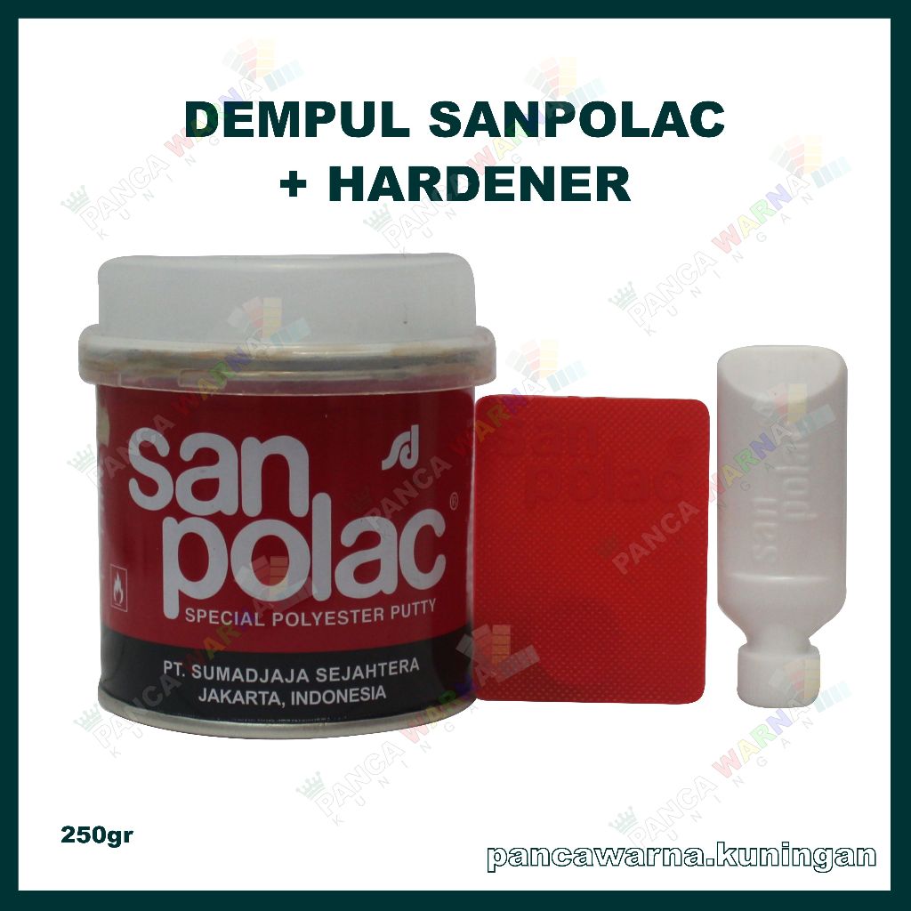 Jual Dempul Sanpolac 250gram / Dempul untuk Kayu, Plastik, Besi, Body ...