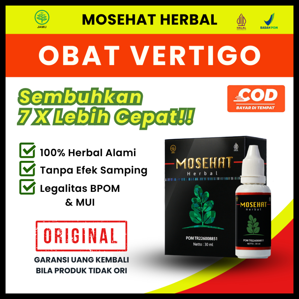 Jual Obat Vertigo Mosehat Herbal Ampuh Mengobati Migrain Sakit Kepala