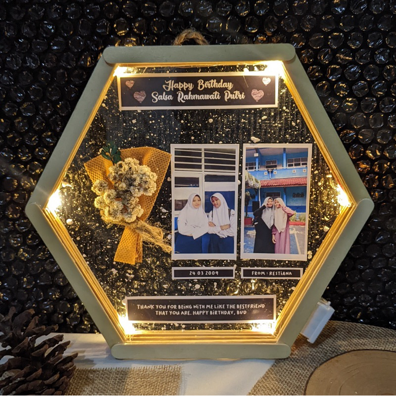 Jual Kado Unik Custom GRATIS BOX & STICKER Kado Hexa Frame/Kado Ulang ...