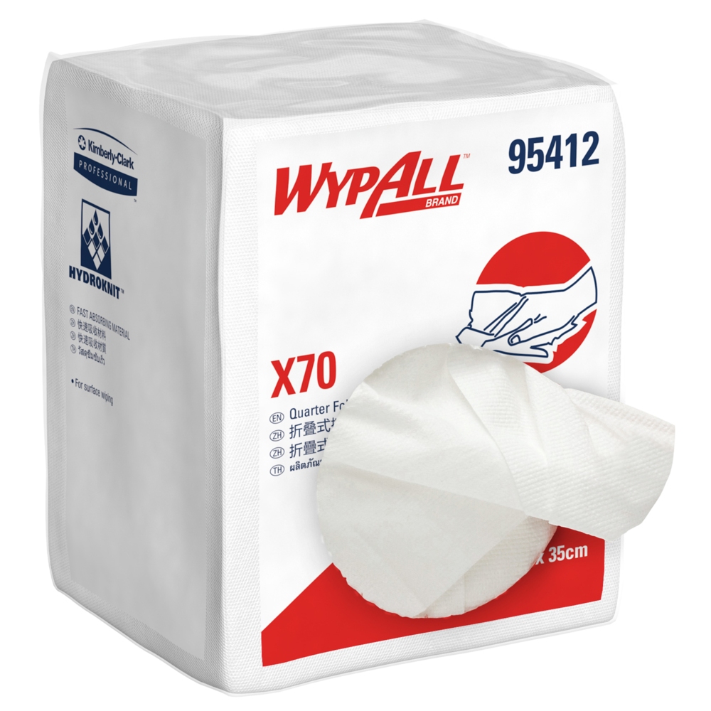 Jual WypAll X70 Single Sheet Wipers (95412), White 1-Ply, 8 Packs ...