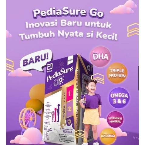Jual Pediasure Go / Susu Pertumbuhan Formula UHT Coklat 110 ml | Shopee ...