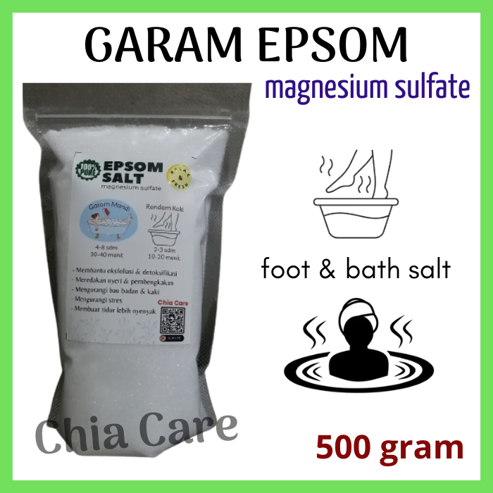 Jual Epsom Salt 500 gram / Magnesium Sulfate (MgSO4) / Garam Inggris