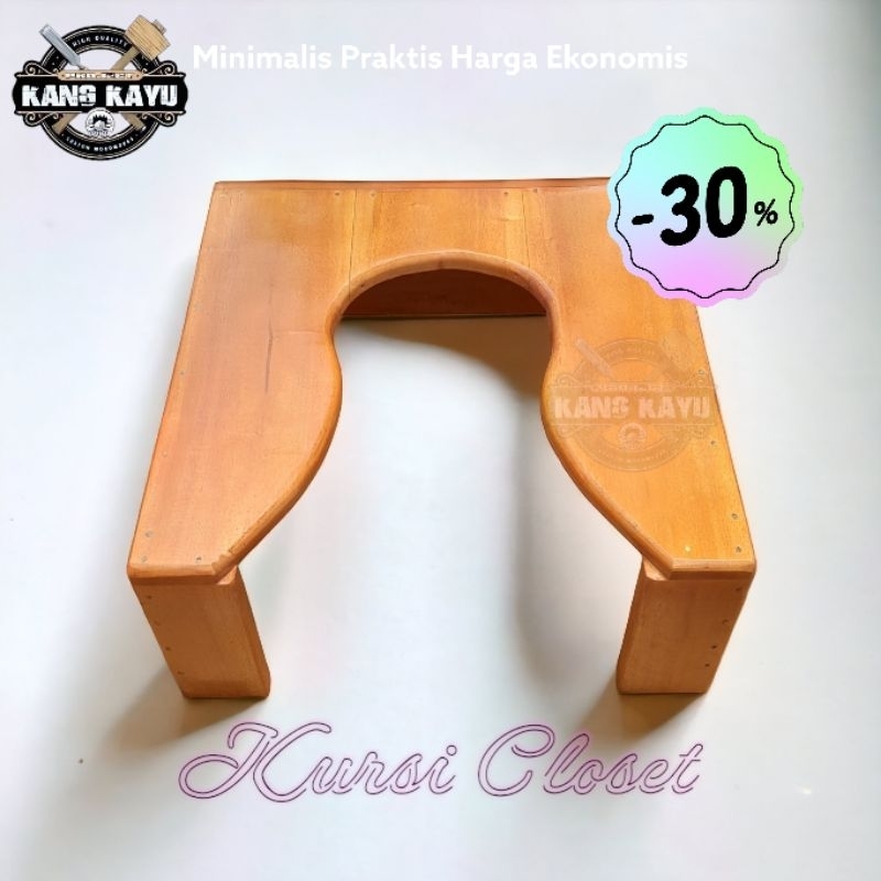 Kursi toilet jongkok Kursi wc duduk portabel kursi kloset duduk bahan kayu Tinggi 20cm