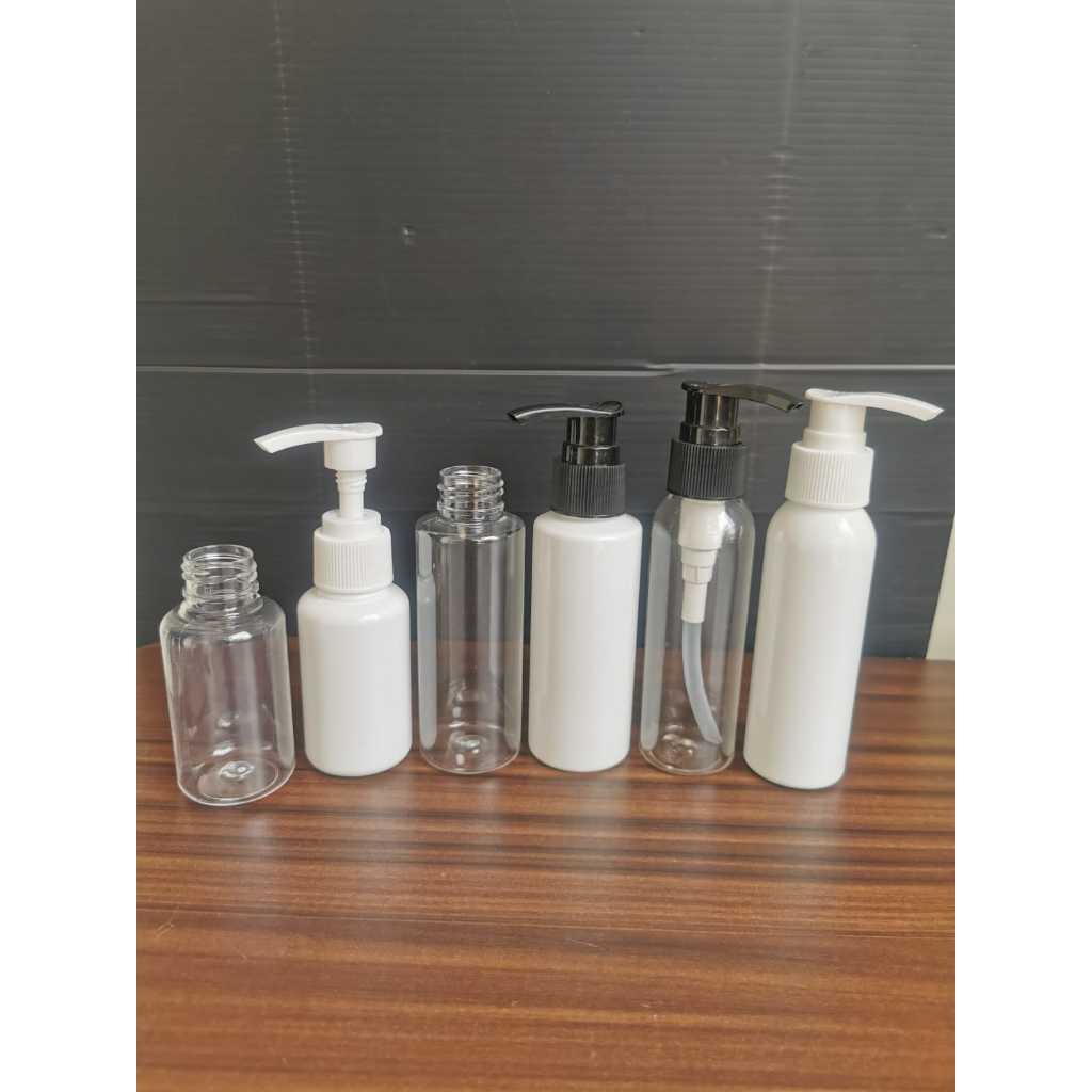 Jual Botol pump Tabular 100 ml 100ml botol PUTIH WHITE AMBER HITAM ...