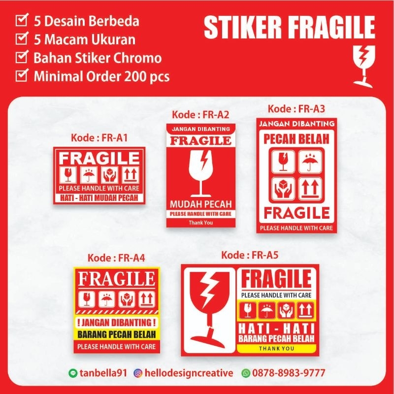 Jual Stiker Fragile Pecah Belah Shopee Indonesia 0698