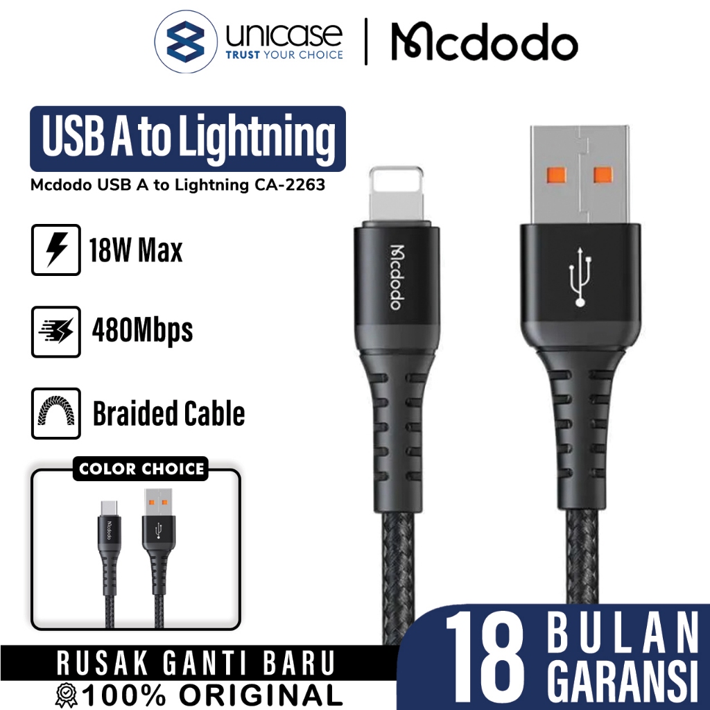 Jual Cable Data Lightning USB A Type C MCDODO Braided Fast Charging