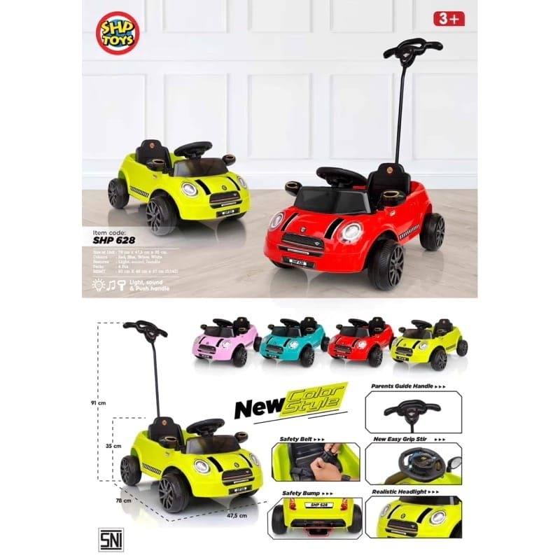 Jual Mainan mobil dorong anak SMC 628 SHP Mini cooper model baru/lama ...
