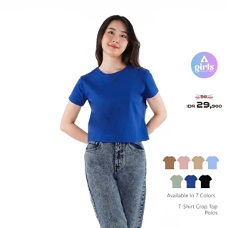 Aerostreet T Shirt Reguler Crop Top Polos Gelap Woman KAC01