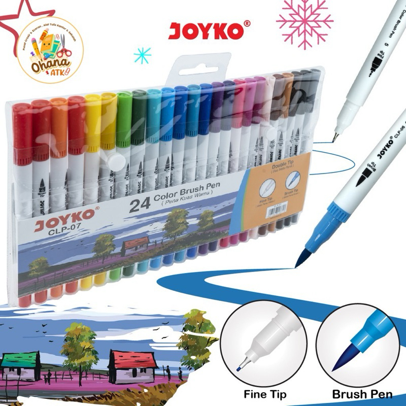 Jual Color Brush Pen Pena Kuas Warna Joyko CLP 07 24 Warna Color