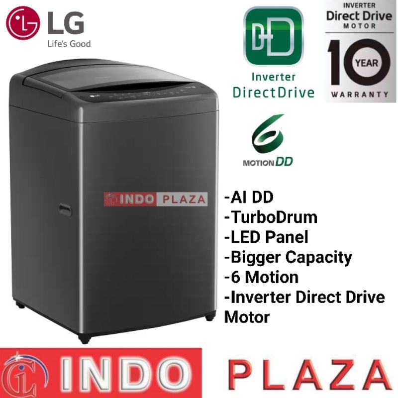 Jual MESIN CUCI LG 1 Tabung 18 Kg TV2518DV3B INVERTER AI WASH TOP ...