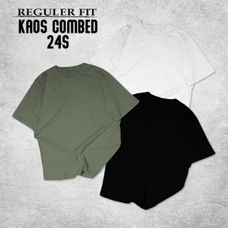 FortKlass Kaos Polos Pria Katun Combed 24s Reguler Fit Kaos Pria Lengan Pendek Unisex Tshirt