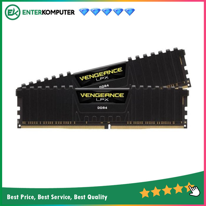 Kit Mémoire RAM Corsair Vengeance LPX 8Go (2x4Go) DDR4 3000MHz CAS 16 - Noir