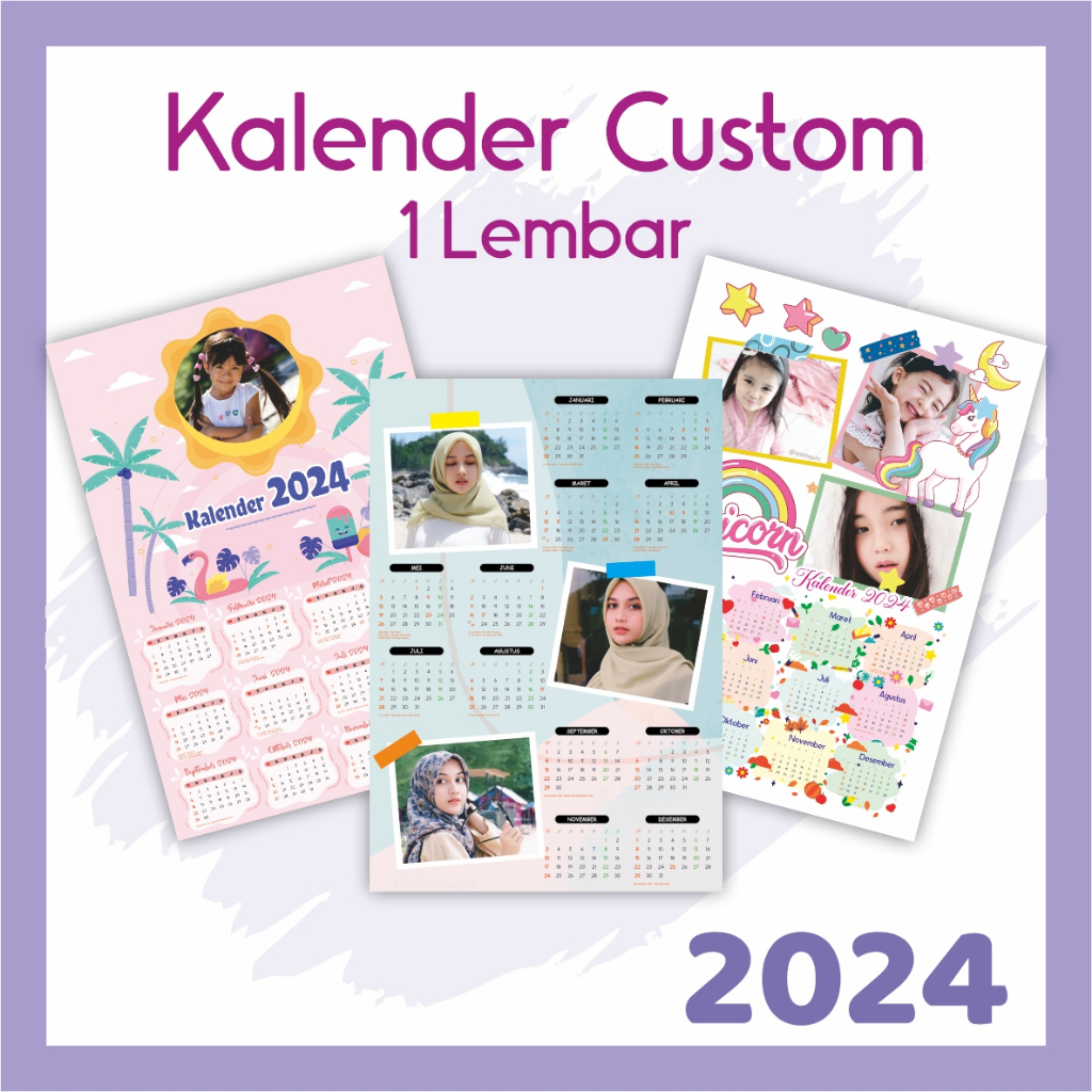 Jual KALENDER DINDING 2024 CUSTOM Poster FOTO KARAKTER LENGKAP JAWA ...