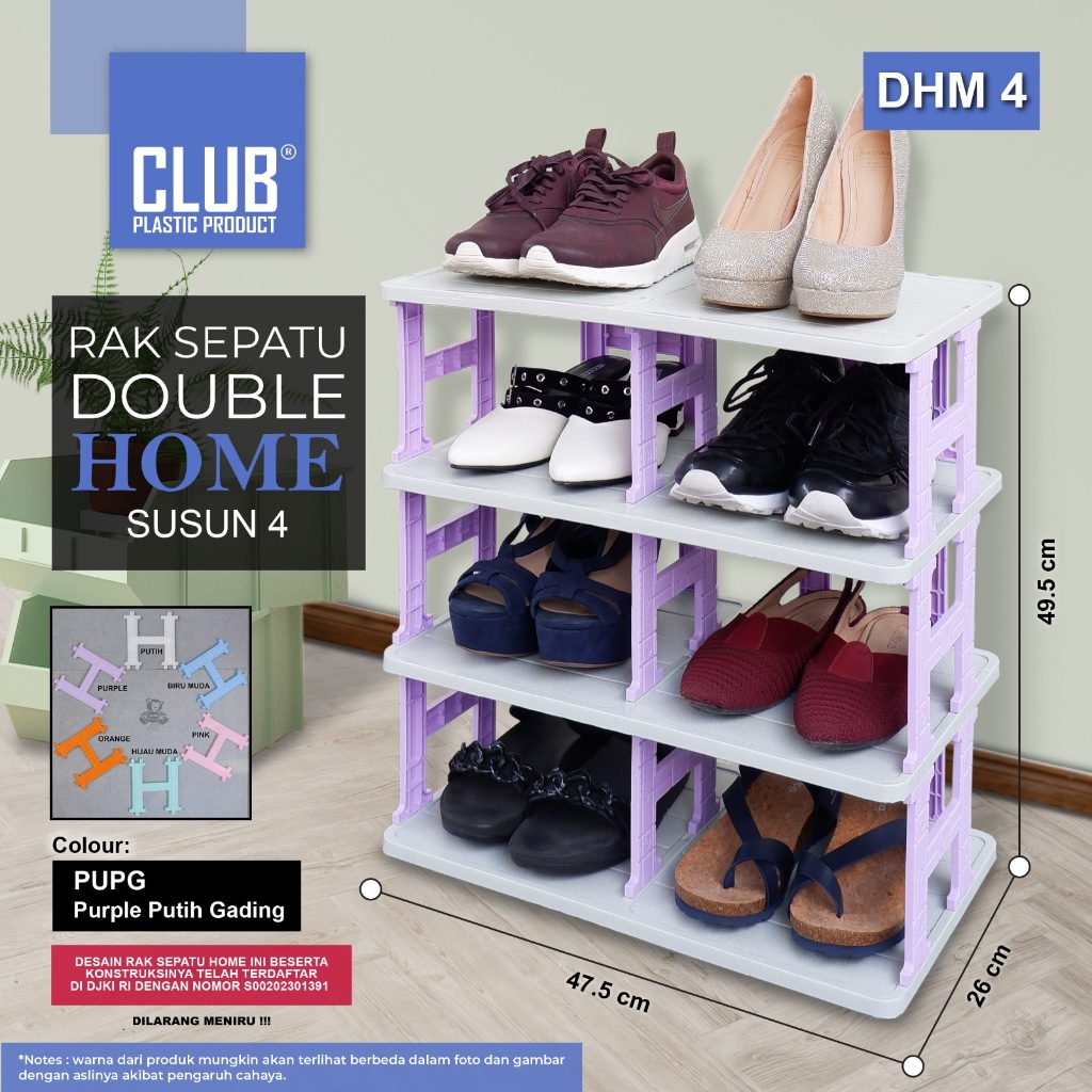 Jual Rak Sepatu Double Home/Double Home Club Plastik/Rak Sepatu Murah ...