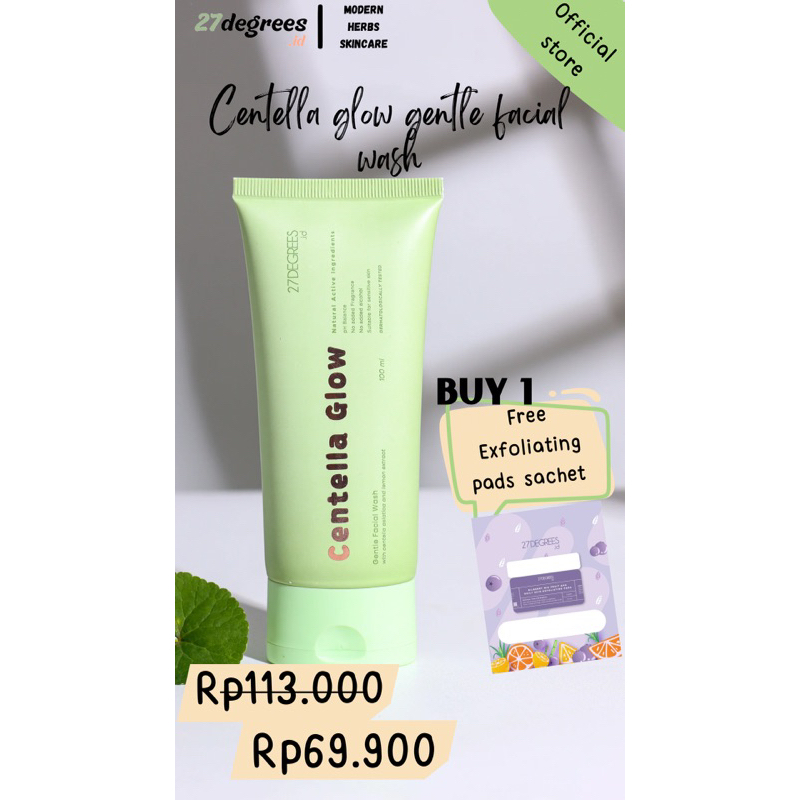 Jual [FREE EXFOLIATING PADS SACHET] Centella Glow Gentle Facial Wash