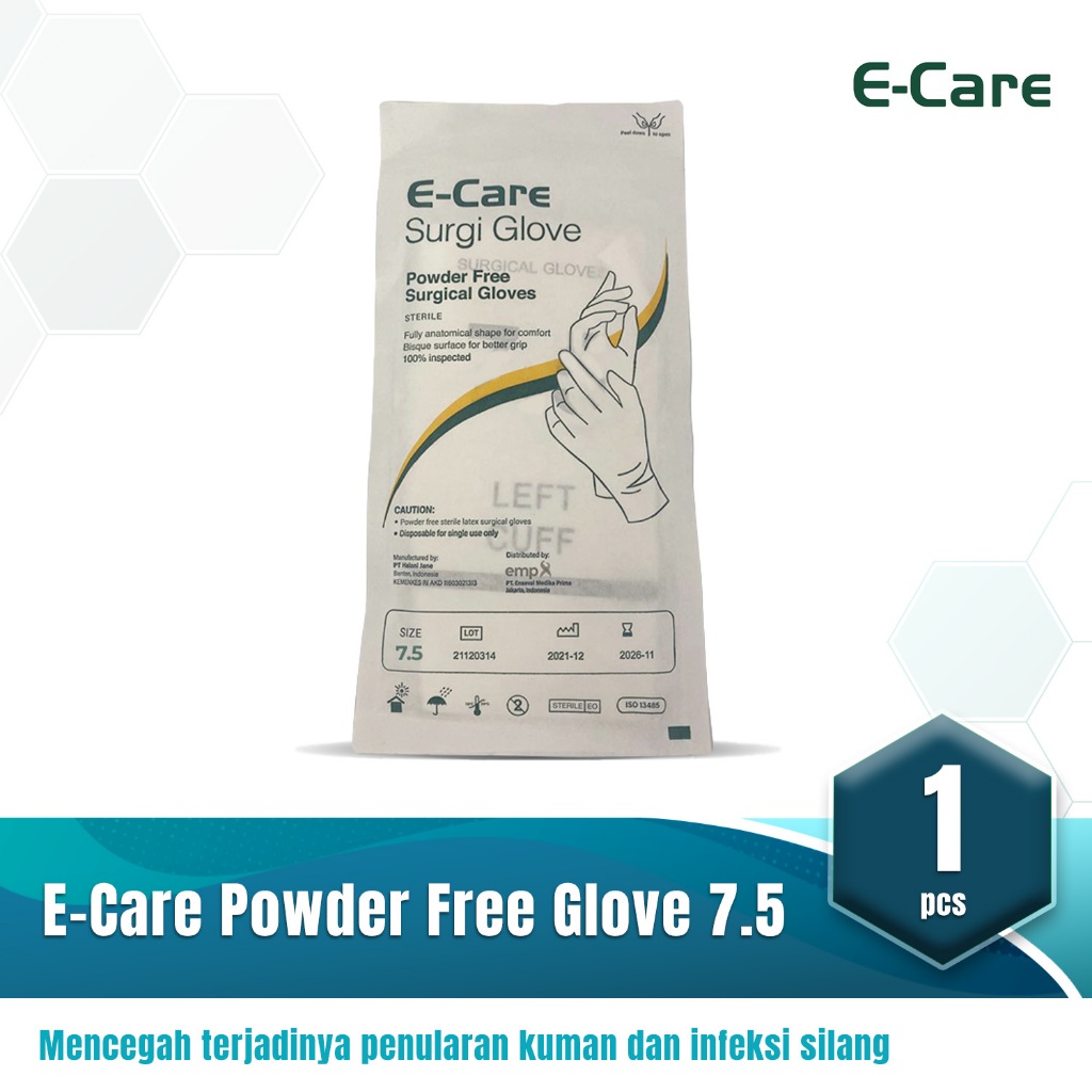 Jual ECare Surgical Gloves Free Powder 7.5 Shopee Indonesia