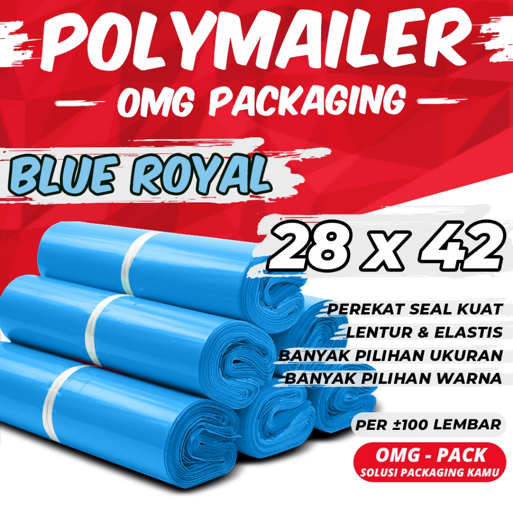 Jual Plastik Polymailer 28x42 Biru Premium Tebal Lem Kantong Amplop Polimailer Warna Bubble 6742