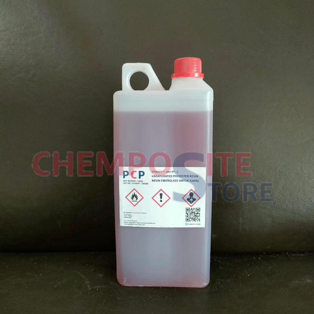 Jual [KODE J17V] resin fiber kapal 1 KG - resin fiberglass merah butek ...