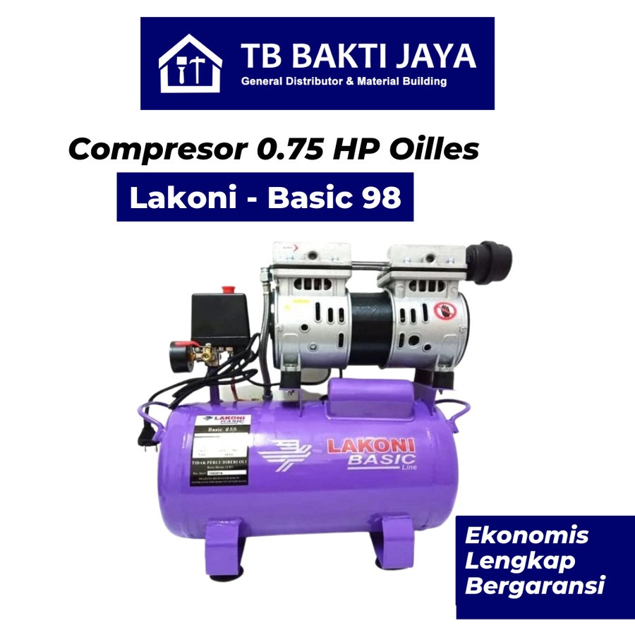 Jual Compressor Angin 0.75 HP 8 Liter Oill/Minyak Lakoni - Basic 9S ...