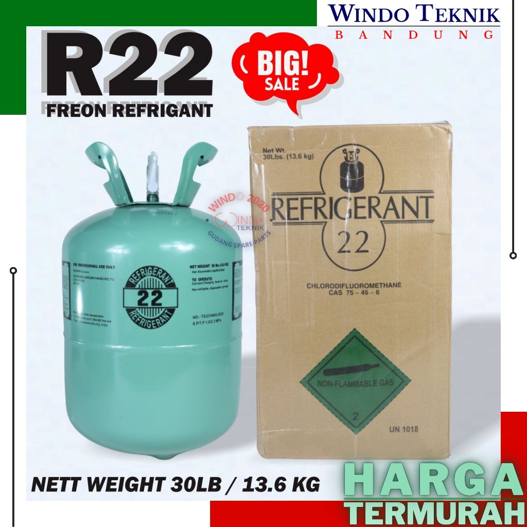 Jual Freon R22 Refrigant Preon R22 Tabung Isi 136 Kg Refrigant