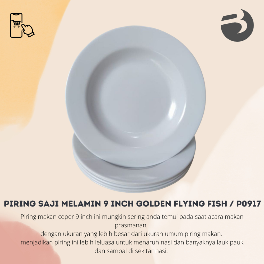Jual PIRING SAJI MELAMIN 9 INCH GOLDEN FLYING FISH / P0917 | Shopee ...