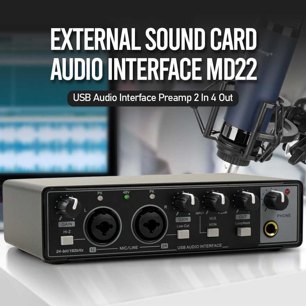 Jual Sound Card USB Audio Interface Preamp 2 In 4 Out SZKOSTON MD22