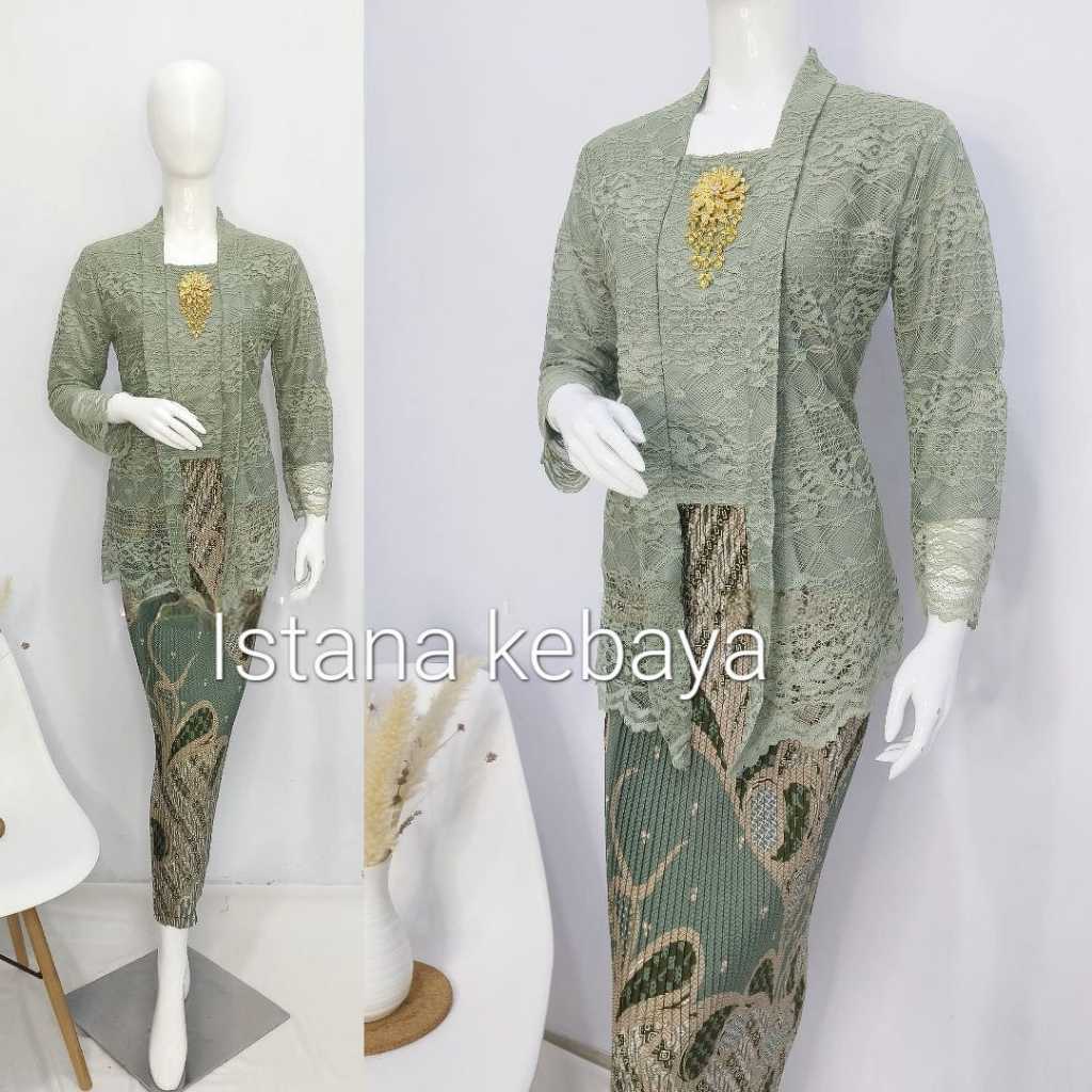 Jual Ready Setelan Kebaya Brokat Encim Modern//Kebaya Encim Modern ...