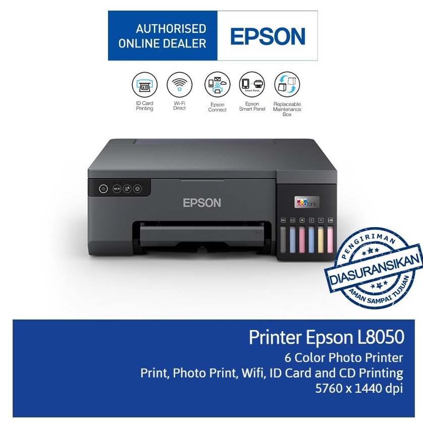 Jual Printer Epson L8050 Wi-Fi Photo Ink Tank (ID Card And CD Printing ...