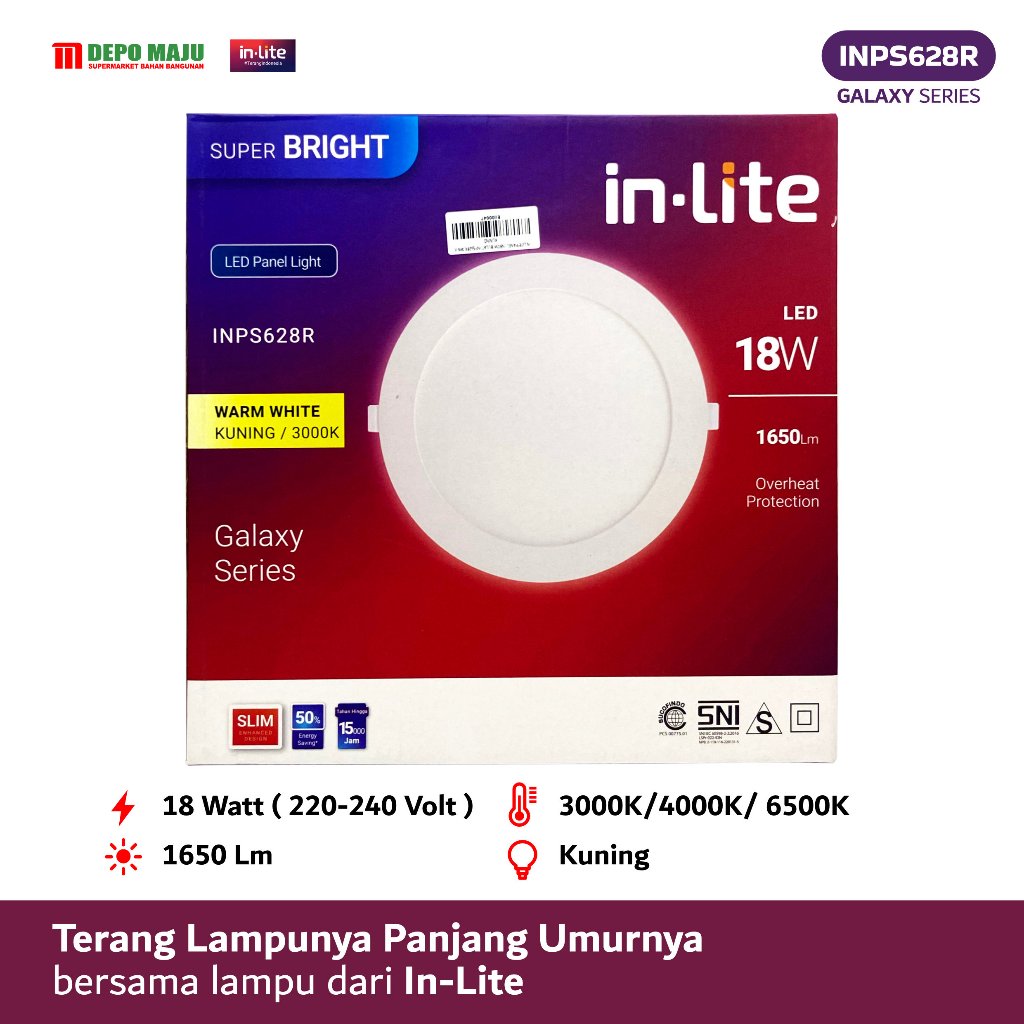 Jual LAMPU LED PANEL BULAT | INLITE INPS6287R | Shopee Indonesia