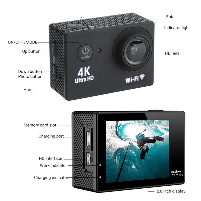 Jual (COD,dalam Stok)Sports Camera Kogan 4K Ultra Full HD DV 20MP Wi-Fi ...