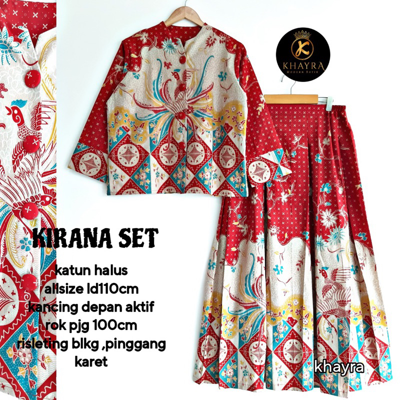 Jual Setelan Batik Blus Lengan Panjang Model Terompet Rok Batik Model ...
