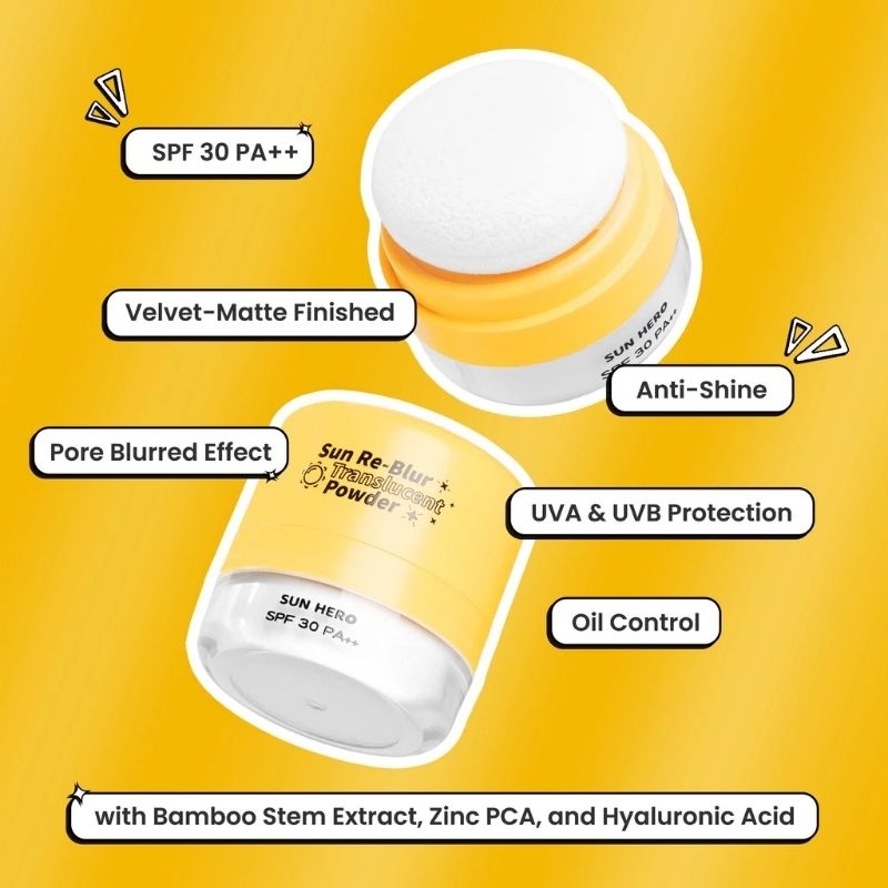 Jual SunHero Sun Re-Blur Translucent Powder SPF 30 PA+++ Sunscreen ...