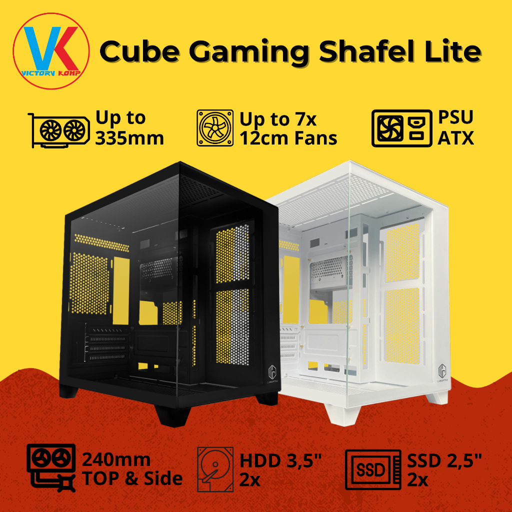 Jual Case PC Gaming Cube Gaming Shafel Lite Version mATX Dual Chamber