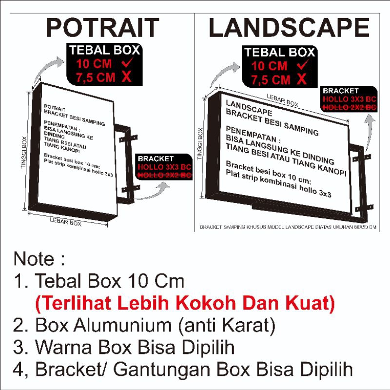 Jual NEON BOX AKRILIK, PLANG USAHA, PLANG TOKO, UKURAN 80X50 CM ...