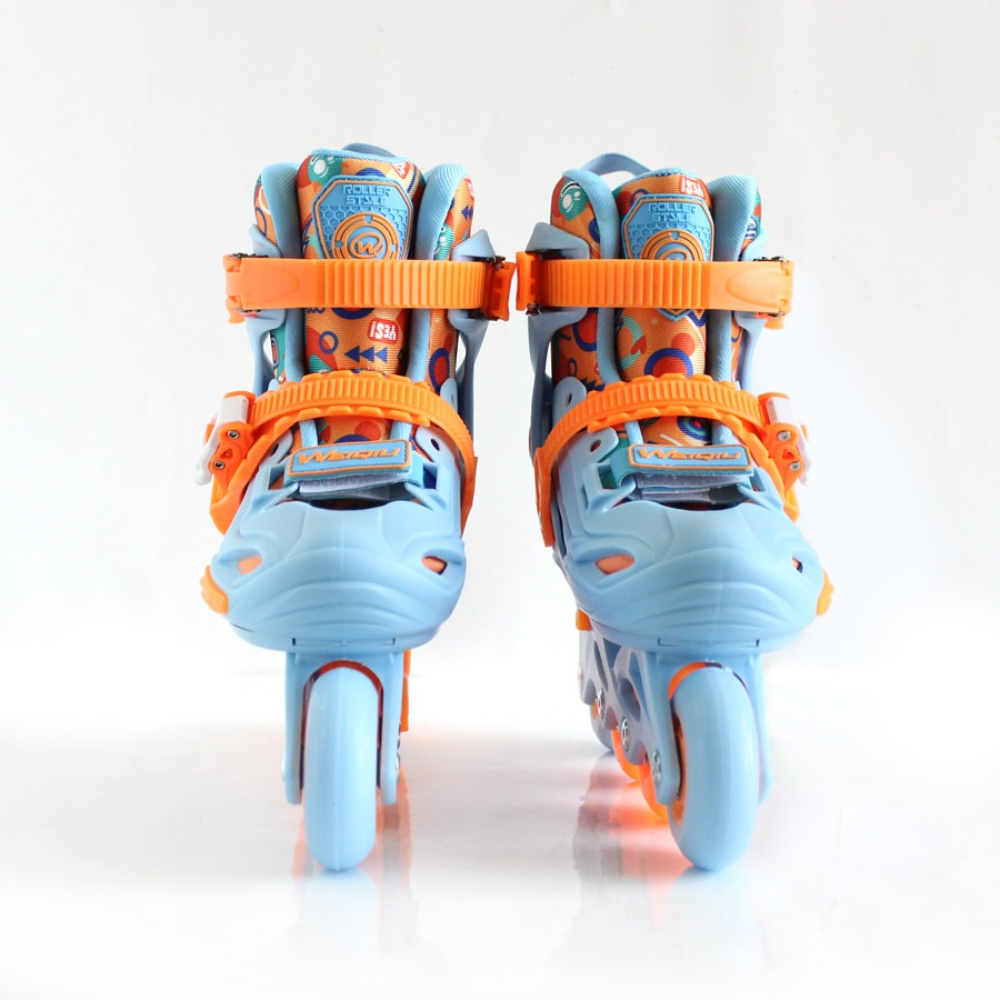 Jual Original Sepatu roda WEIQIU inline skate BIRU Anak adjustable 32 ...
