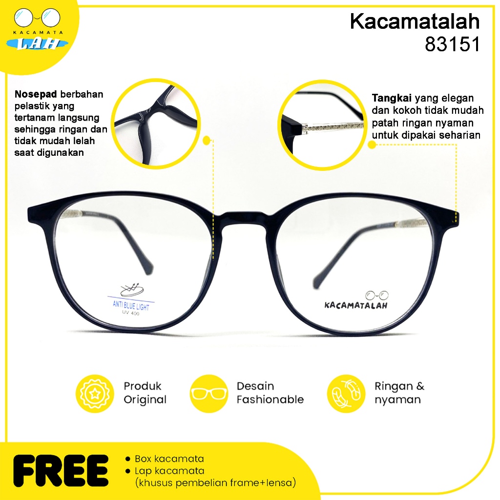 Jual Frame Kacamata Anti Radiasi Pria Wanita Photochromic Bluechromic