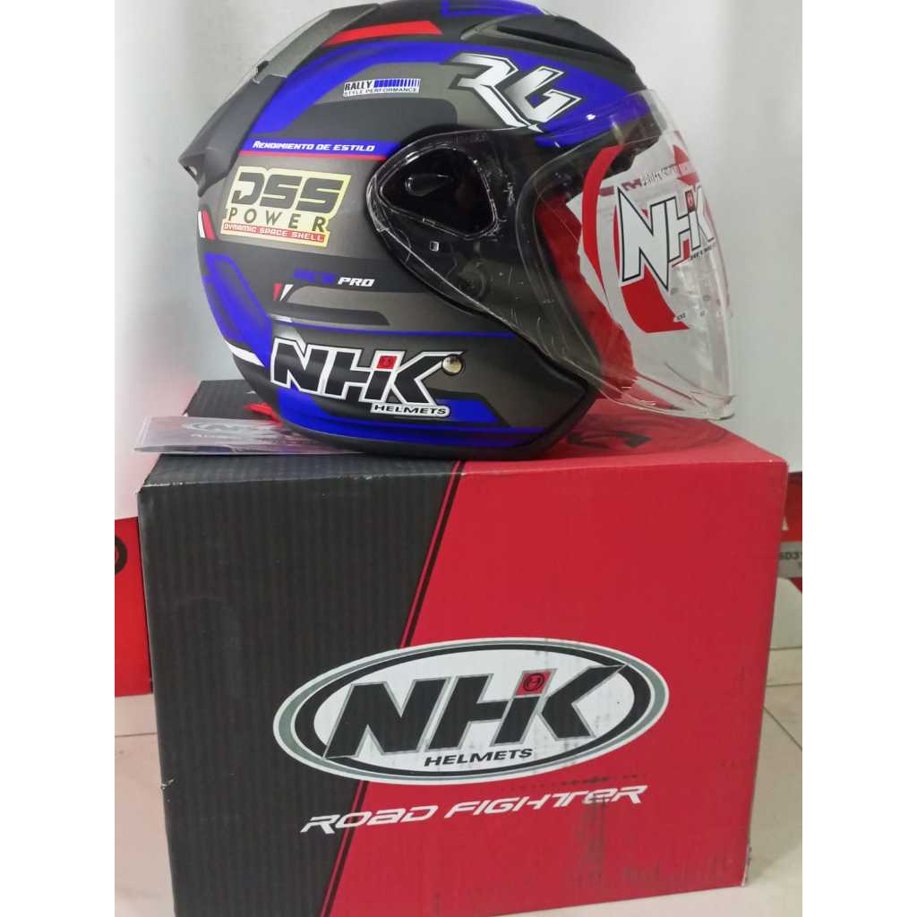 Jual HELM NHK R6 RALLY #2 (Black Blue Doff) | Shopee Indonesia