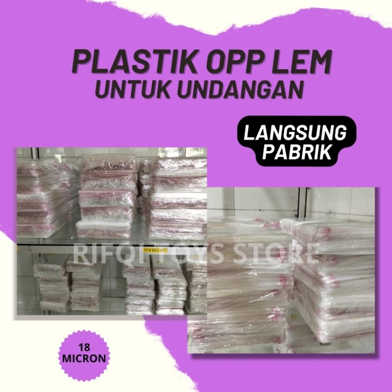 Jual PLASTIK OPP LEM UNTUK UNDANGAN 11,5x22 12.5x22 13.5x20 13.5x22 ...