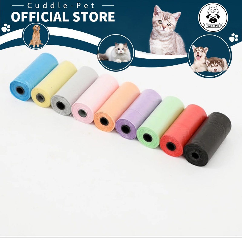 Jual Kantong poop anjing kucing isi 15 poop bag polos kantong sampah ...